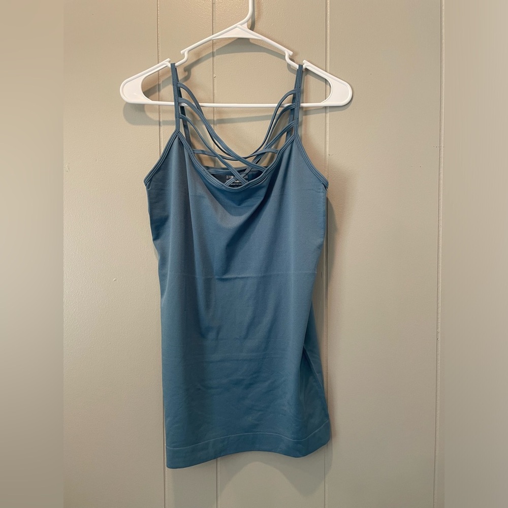 Zenana blue crisscross tank